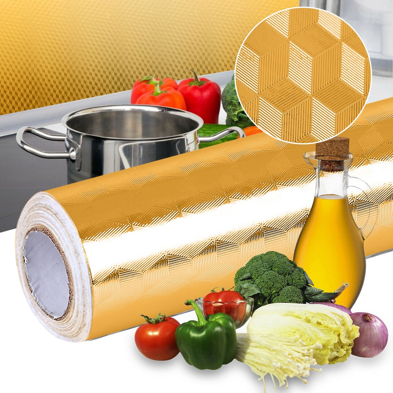 Self-Adhesive Waterproof Oil-Proof Aluminum Foil Kitchen Wall Film